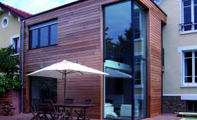 Extension de 30 m2 en ossature et bardage bois à Vertou (44)