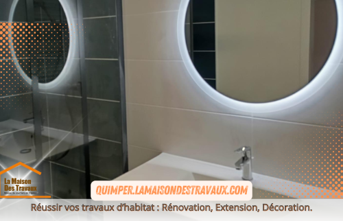 Modernisation complète d'une salle de bain à Penmarc'h avec La Maison Des Travaux