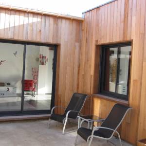 Extension d'une maison en bois, Val d'Oise - Terrasse 