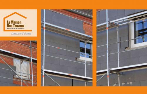 Rénovation façade en ITE près d’Agen : performance énergétique optimisée pour ce logement en location.