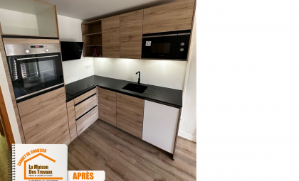 Studio rénové confort, Économie d'énergie studio, Aménagement optimal studio, Design intérieur studio, Studio fonctionnel rénové, Matériaux de qualité rénovation,