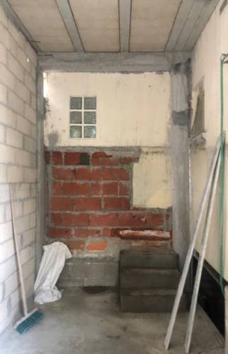 L'intérieur de l'extension pendant les travaux