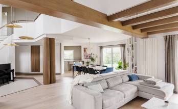 Rénovation terminée pièce de vie – Maison rénovée avec ambiance bois à Bruz