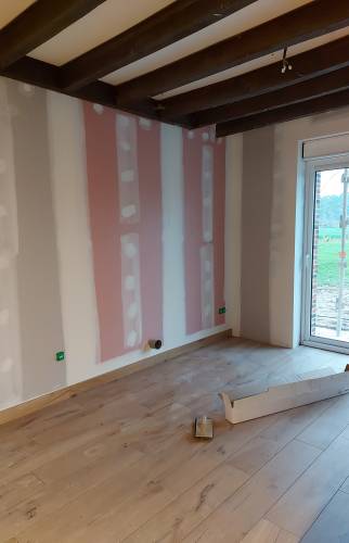 Placo-feu pour installation poêle à bois