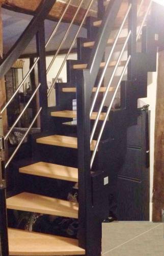 Escalier sur mesure bois métal à Hégenheim