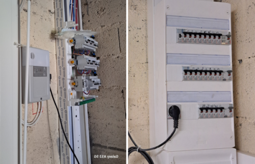 Installation technique d’une climatisation air air avec passage de gaines et raccordement frigorifique dans une maison rénovée au Passage 47520 en toute conformité.