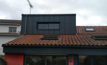 Après travaux : Extension bois bardage zinc