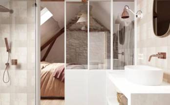 aménagement de combles - salle de bains attenante à la chambre d'amis