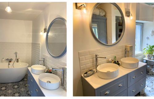 Rénovation d'une salle de bain avec baignoire à Vertou