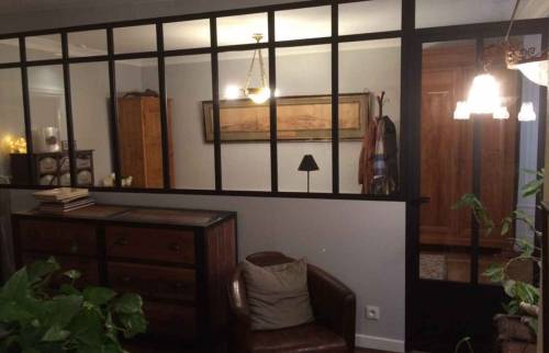 Verrière industrielle sur mesure laquée noire