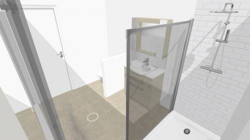 Modélisation 3D de l'aménagement de salle de bain - Brie-Comte-Robert 77170