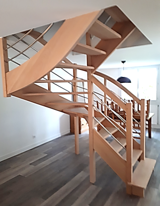 Escalier bois et métal