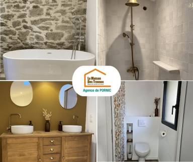 Salle de bain et WC dans une grange transformée en maison - Préfailles 44770