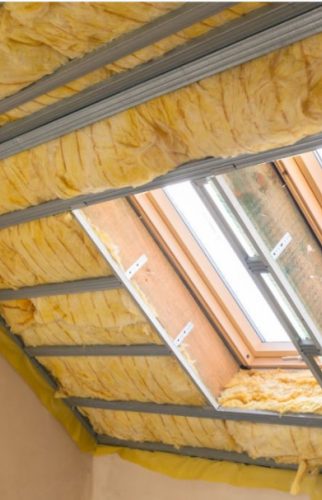 des panneaux en laine de verre