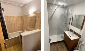 Avant après travaux salle de bain à Cenon