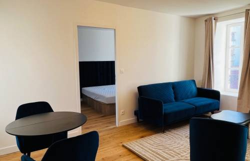 salon appartement bleu