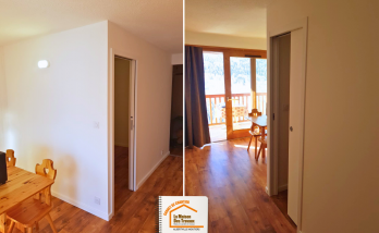 La Maison des Travaux Moûtiers, porte à galandage, logement saisonniers Méribel, rénovation WC séparés, artisans rénovation Savoie, courtier en travaux savoie