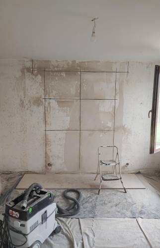 Tracé à la disqueuse pour la création d'une ouverture dans un mur porteur à Carvin.