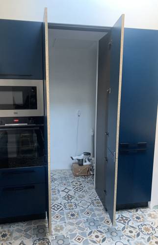 Cuisine bleue pétrole La Maison des Travaux Rouen 2