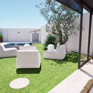 Aménagement extérieur pour une maison