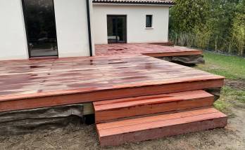 Création d'une terrasse bois en padouk - Montauban 82000