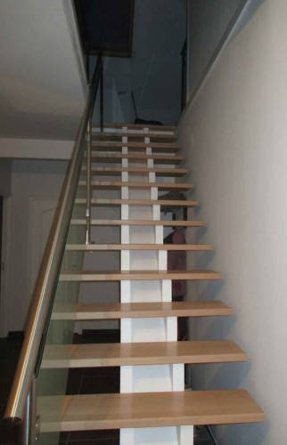 Escalier sur mesure, main courante inox-verre à Sausheim