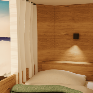 Lit superposé sur-mesure dans un studio à Chamrousse - Coralie Burger architecte