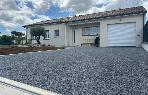 Allée carrossable en dalles alvéolaires et gravier – Bressols (82)