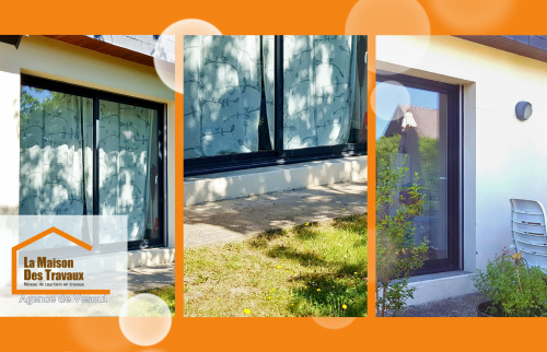 Travaux de rénovation à Luxeuil : nouvelles baies vitrées installées avec soin par l’agence La Maison Des Travaux.