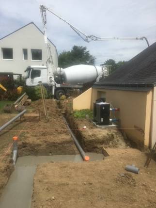 Création d'une extension de maison - travaux de terrassement et fondations - Nantes 44