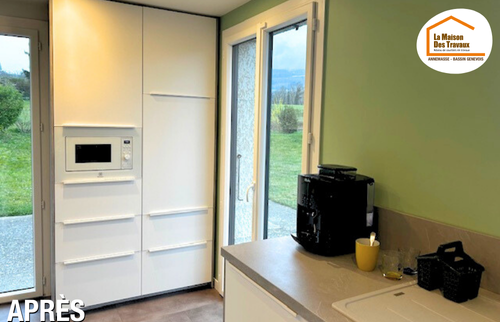 rénovation intérieure, La Maison des Travaux Annemasse, courtier en travaux, rénovation Vulbens, rénovation salon séjour