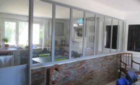 Verrière atelier entre cuisine et séjour à Rixheim