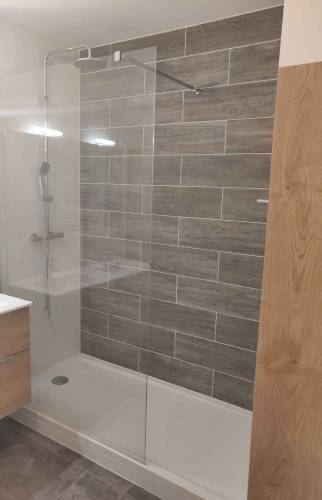 Salle de bain bois clair Essonne 91
