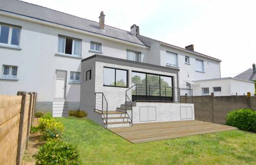 Extension sur vide sanitaire - architecte 44, bureau d'étude 44, maçon 44, plaquiste 44, peintre 44, carreleur 44, plombier 44, électricien 44, cuisiniste 44, charpentier 44, couvreur 44