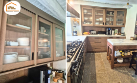 travaux cuisine Pays de Gex, création cuisine sur mesure, cuisine bois authentique, rénovation maison Divonne-les-Bains, projet cuisine