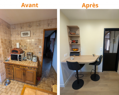 Avant Après cuisine à Cléry-Saint-André