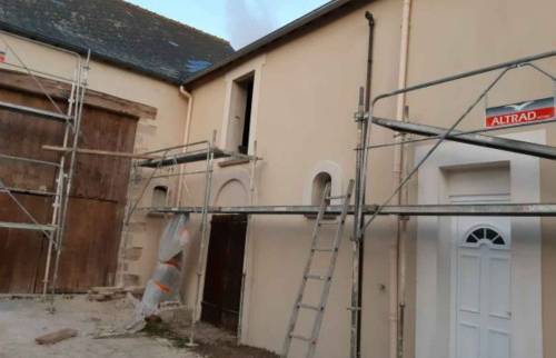 Façade pendant les travaux