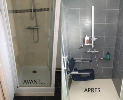 Remplacement de la douche par une douche italienne - Nantes 44