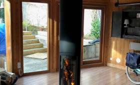 Pose d'une cheminée suspendue à Trouville