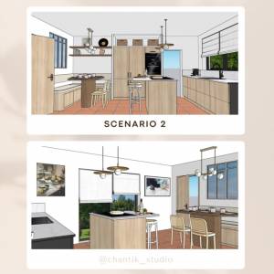 cuisine moderne fonctionnelle 40m² – projet à distance