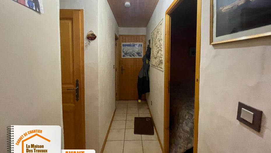 Rénovation studio Champagny-en-Vanoise, Artisan rénovation Savoie, Travaux studio montagne, Studio rénové Champagny, Rénovation complète studio Savoie, Studio alpin rénové,