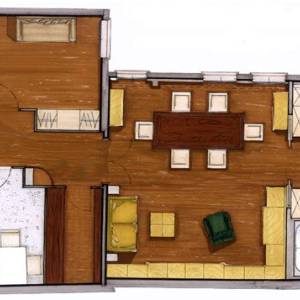 Aménagement intérieur bureau d'appoint - Plan, vue de haut