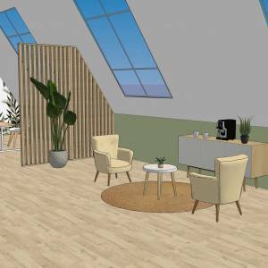 Réalisation 3D pièce sous les toits - Aurore Rothon-Gasc - La Maison Des Architectes