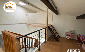 filet d’habitation mezzanine, courtier en travaux Annemasse, rénovation espace sous combles, projet mezzanine Ville-en-Sallaz, maison familiale Haute-Savoie