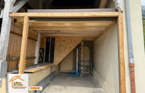 La Maison des Travaux Albertville, création garage Allondaz, grenier bois sur mesure, bardage bois Savoie, artisan menuisier Albertville