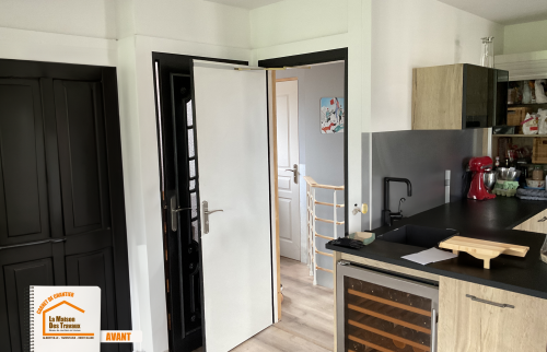  aménagement appartement Sallanches, changement escalier intérieur, rénovation intérieure moderne, ouverture espace logement, la maison des travaux sallanches