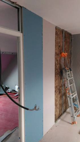 Création du sas et de la cloison séparative pour créer 2 chambres