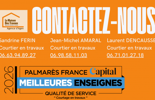 Projet de rénovation maison à Agen et dans le Lot-et-Garonne : Sandrine Férin et l’équipe La Maison Des Travaux accompagnent vos travaux avec des artisans sélectionnés.