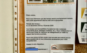 Affichage d'avertissement destiné au voisinage 