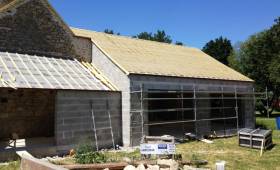 Travaux pendant construction de garage Etampes